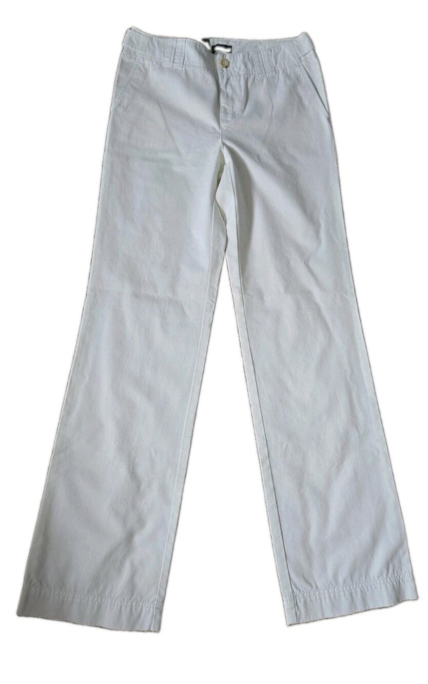 Eddie Bauer Vashon Fit White Pants Women’s 6 Tall NWT Mid Rise Straight Leg